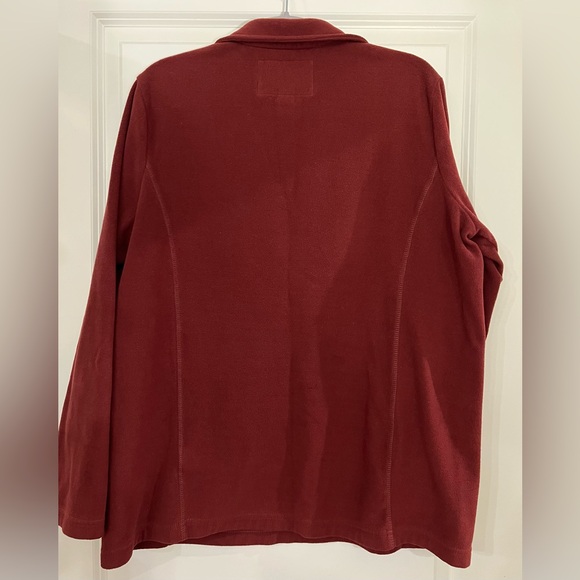 Lands' End Women’s Quarter Zip Fleece in dark burgundy - Picture 2 of 9